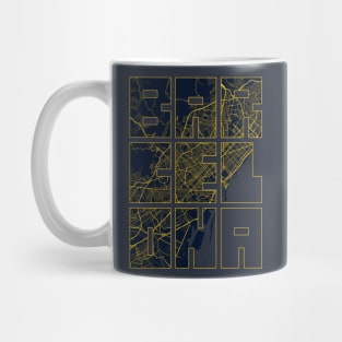 Barcelona, Spain City Map Typography - Gold Art Deco Mug